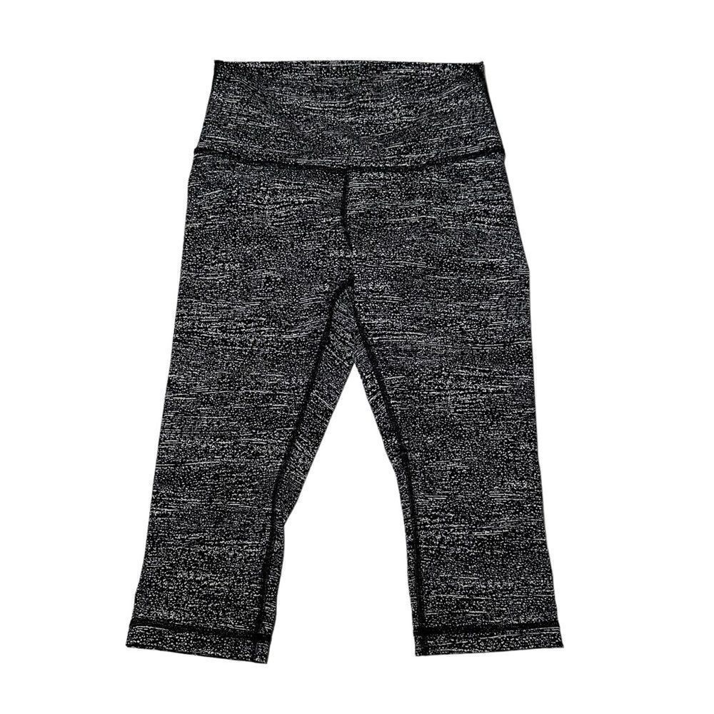 Lululemon Wunder Under HR *Luxtreme 17" Air Time White Black Size 6 Legging Yoga